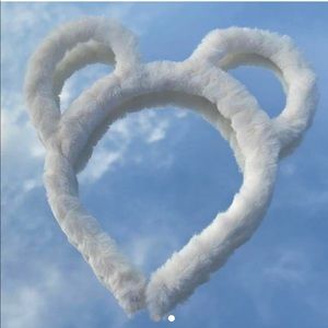 fuzzy  white soft ears headband